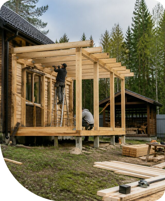 Строительство пристроек и построек на участке в Донецке