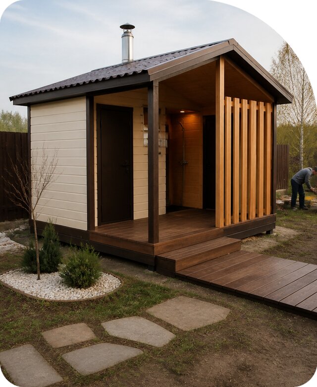 Домик с душем под ключ в Донецке по цене от 93058 р. | РадиДОМА-Днк